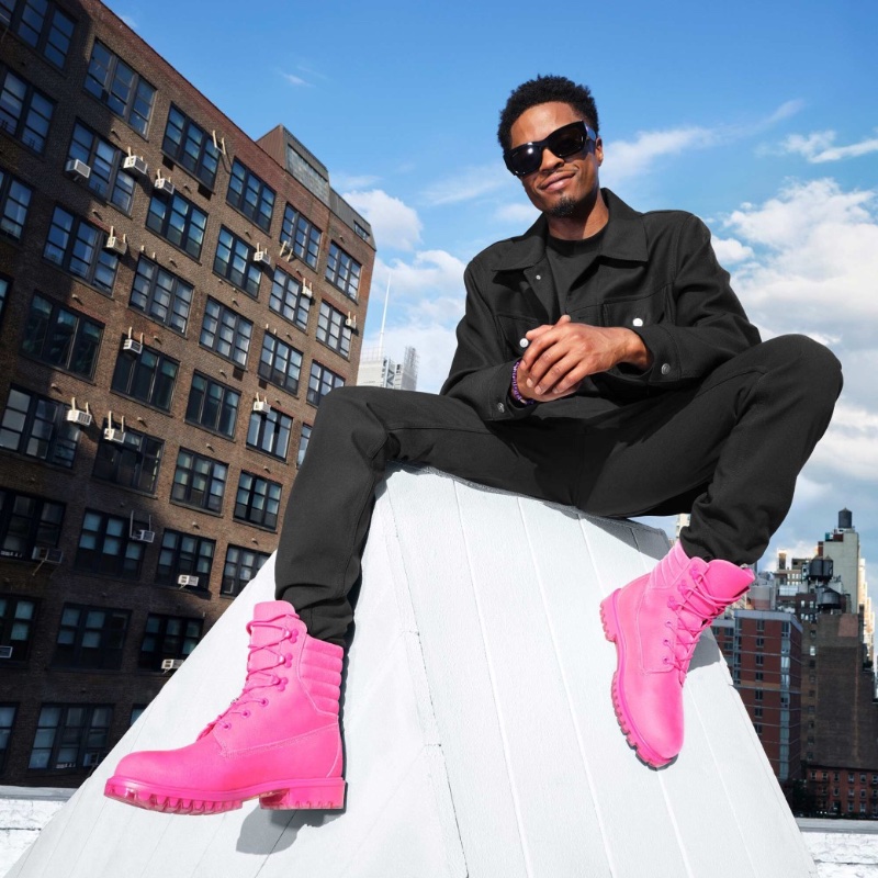 Rapper Pi'erre Bourne fronts the Jimmy Choo x Timberland campaign in a pair of hot pink Timberland velvet ankle boots. » Jimmy Choo & Timberland Unite for Another Stylish Capsule Rapper Pi'erre Bourne fronts the Jimmy Choo x Timberland campaign in a pair of hot pink Timberland velvet ankle boots.