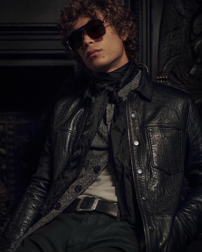 South Coast Plaza - Summer leather: the soft Karl sheepskin shirt jacket  from our John Varvatos boutique.