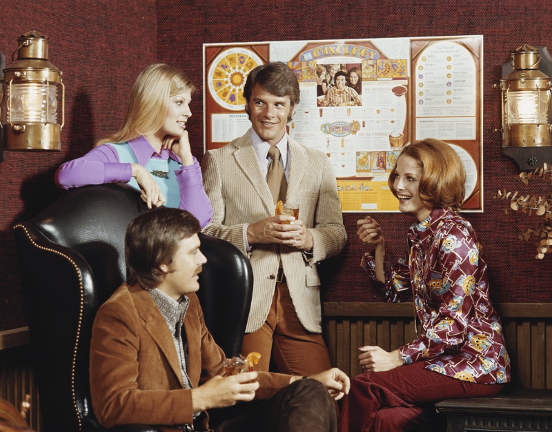 Corduroy wasn't just relegated to pants and nerd outfits for the 1970s; brown jackets reigned supreme.