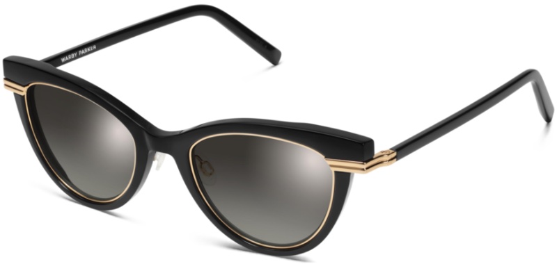 Warby Parker Aurelia Glasses Jet Black with Polished Gold