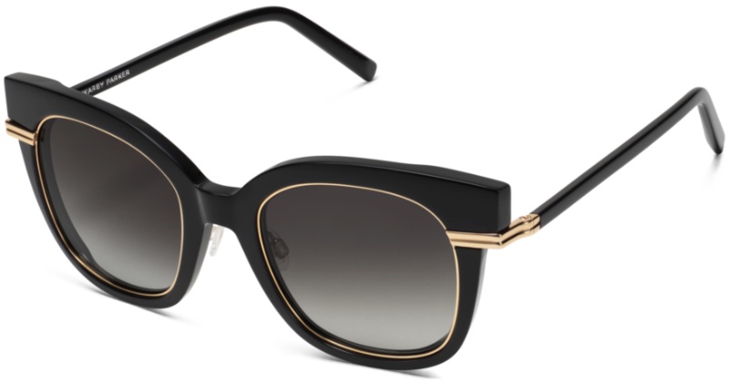Warby Parker Marisela Glasses Jet Black with Polished Gold