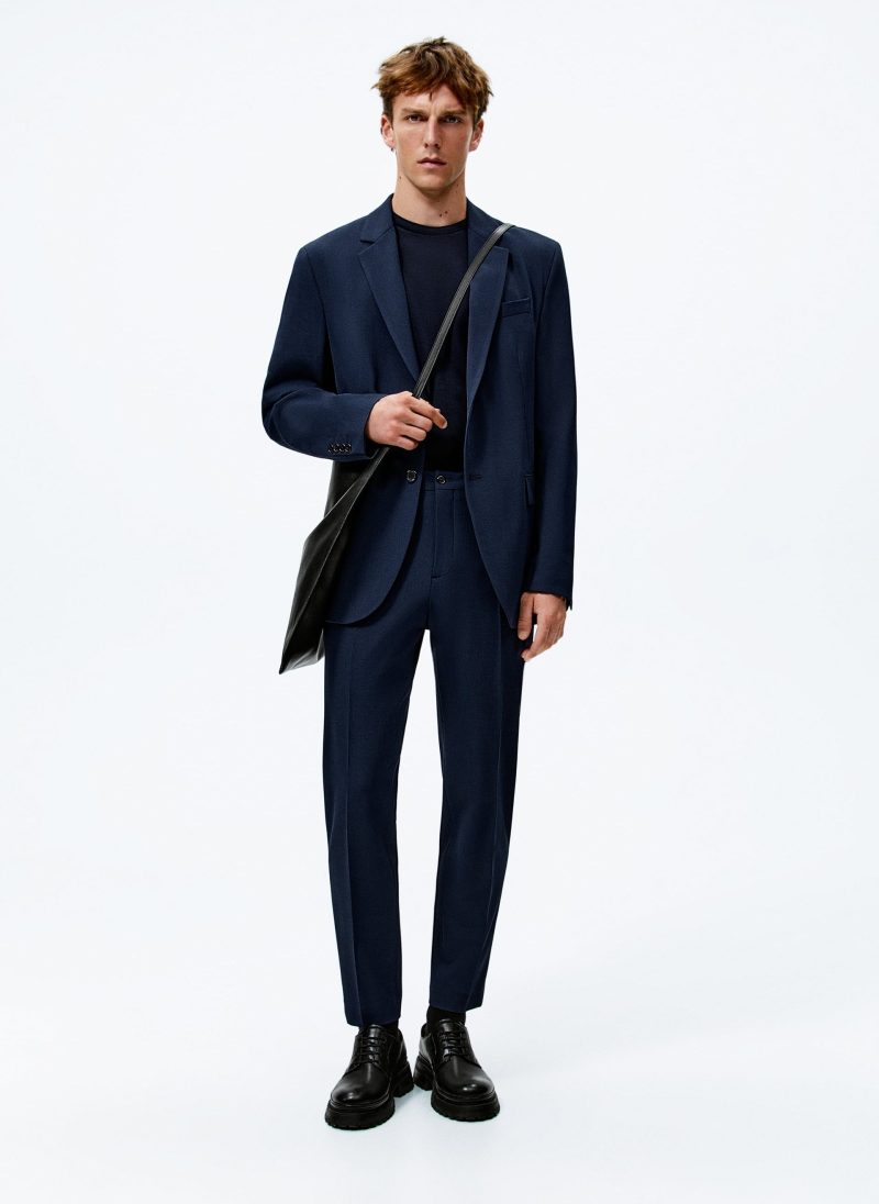 Cocktail Attire Zara Men's Navy Suit 