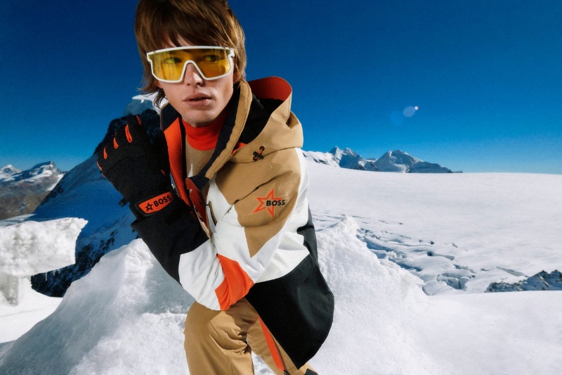 Jordan Barrett fronts the BOSS x Perfect Moment campaign. » Jordan Barrett Hits the Slopes for BOSS x Perfect Moment Collab Jordan Barrett fronts the BOSS x Perfect Moment campaign.