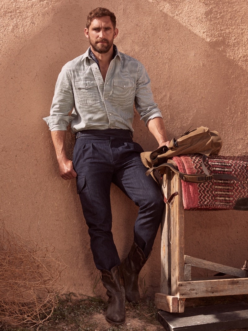Will Chalker wears a Banana Republic western shirt with BR Archives Explorer pants.