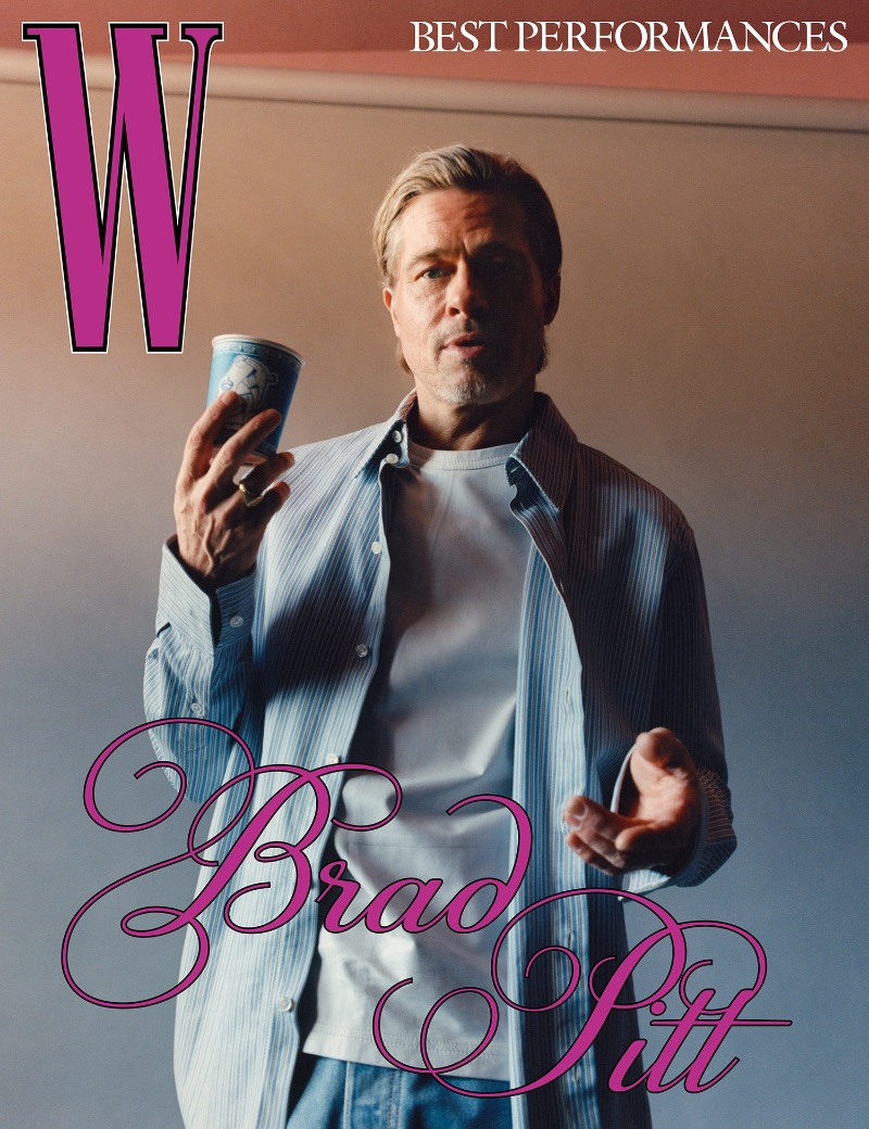 Going casual, Brad Pitt covers W magazine for its 2023 Best Performances issue.