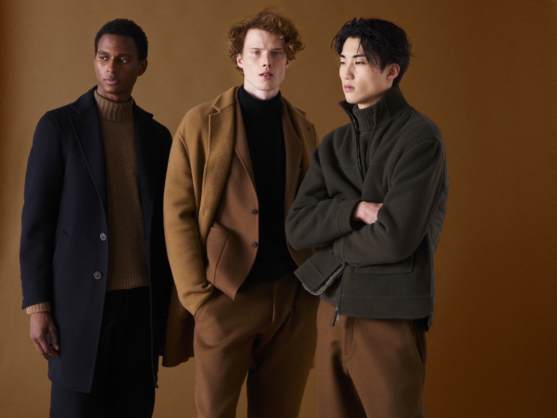 Canali enlists models Elísio Baessa, Gytis Gedvilas, and Young Woong Kim to star in its fall-winter 2023 collection lookbook. 