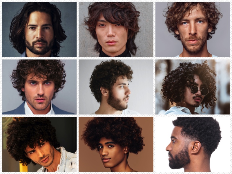 men's curly hair types
