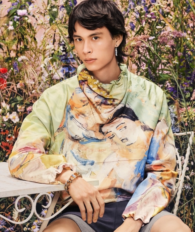 Chinese model Yang Hao stars in Dior Men's spring 2023 campaign.