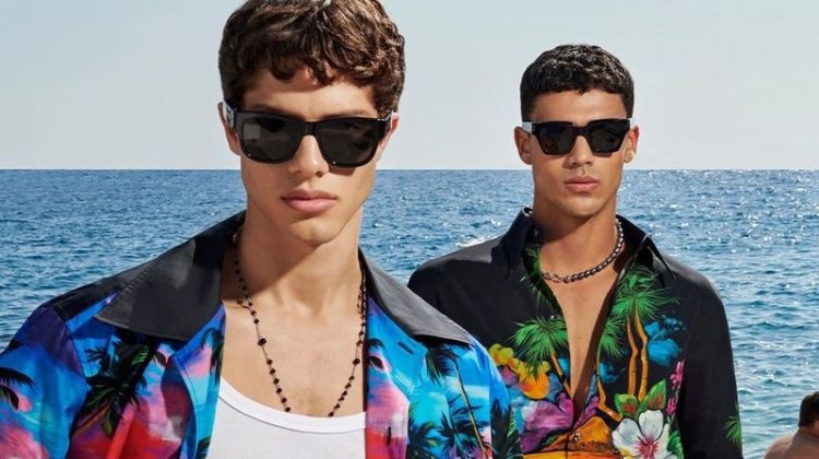 Nacho Penín and João Araujo sport colorful CO-ORD sets from Dolce & Gabbana's spring-summer 2023 collection for men.