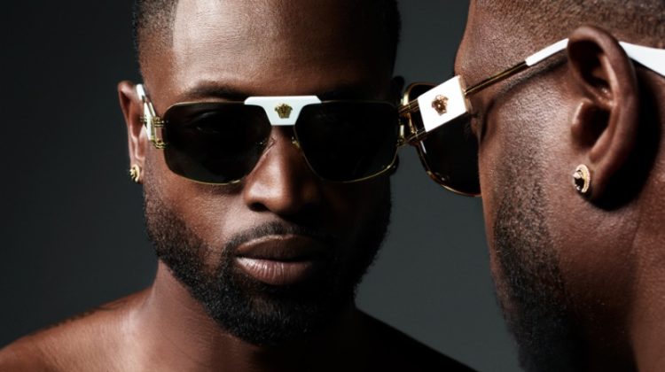 Making the case for stylish contrast, Dwyane Wade wears Versace's VE2251 sunglasses for the fashion brand's spring 2023 eyewear campaign.