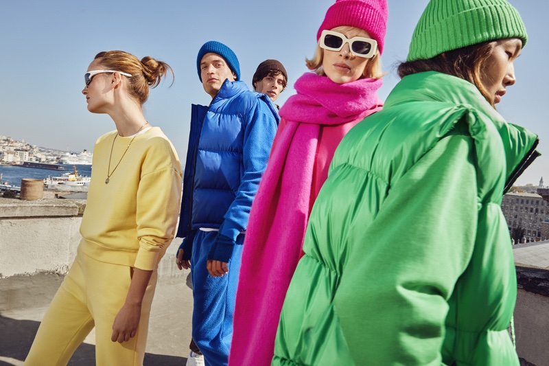 Colorful puffers and sweatsuits take the spotlight for GRIMELANGE's campaign.
