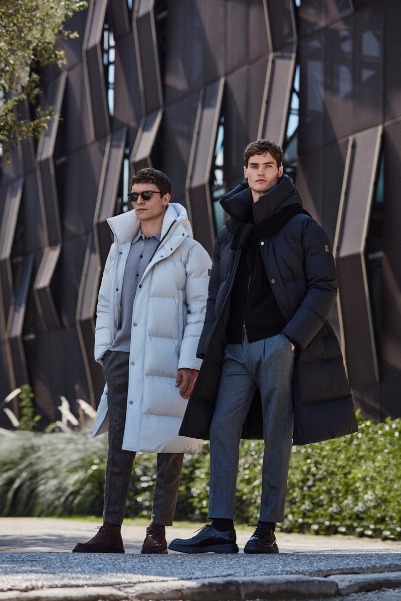 George Admiraal 
 and Caspar Gonda step outdoors in puffers from Lufian.