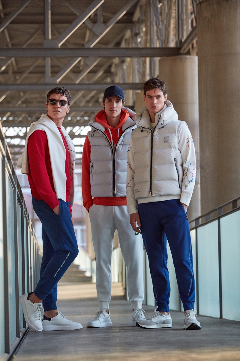 Embracing sporty style, George Admiraal, Aleksandr Blinov, and Caspar Gonda wear Lufian.