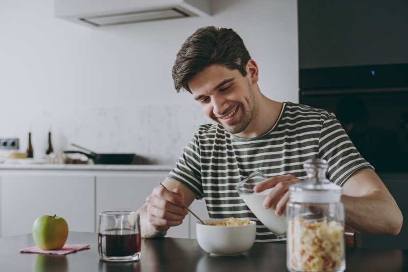 Man Eating Breakfast Man Eating Breakfast Mindful Eating