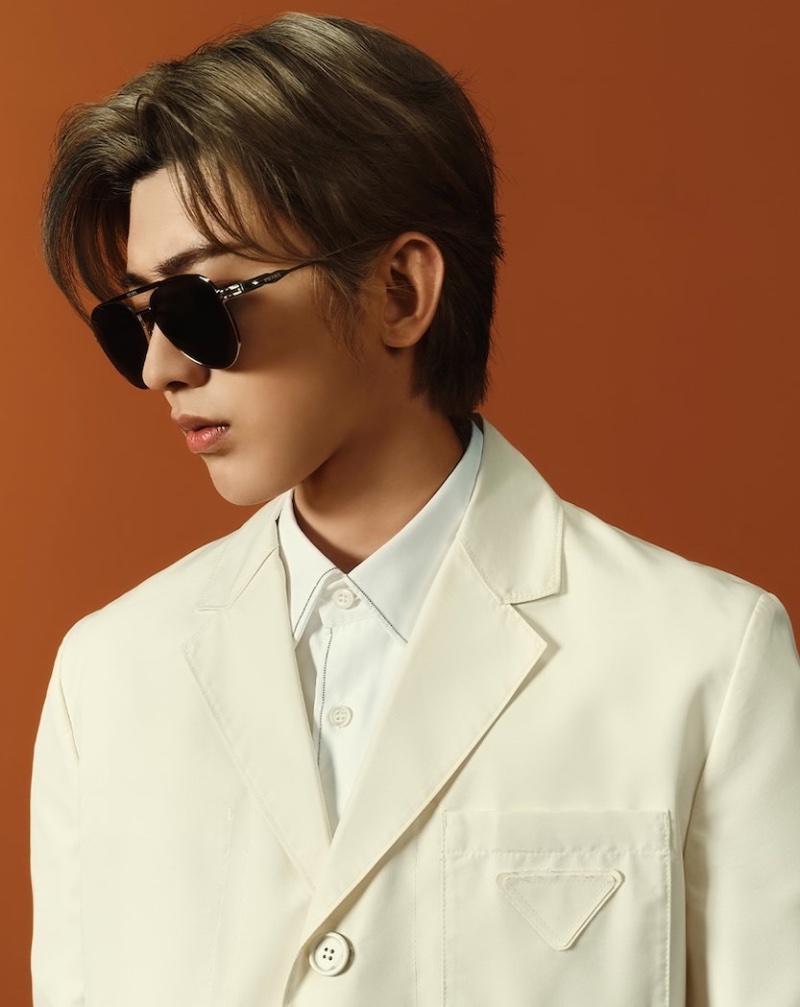 Reuniting with Prada, Cai Xukun rocks sunglasses for the Italian brand's Lunar New Year 2023 campaign.