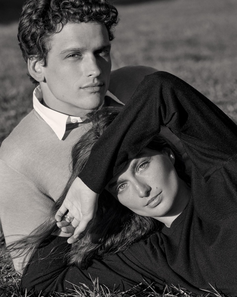 Simon Nessman and Andreea Diaconu appear in the new Ralph Lauren Cradle to Cradle Certified® Gold Cashmere Sweater campaign.