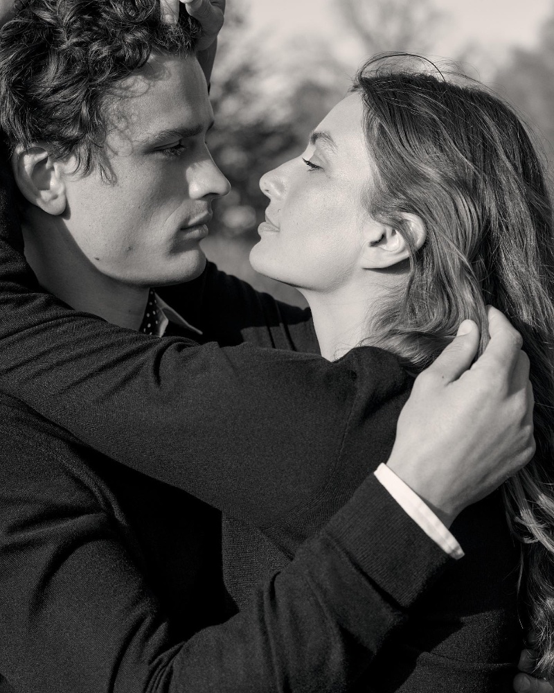 Models and real-life couple, Simon Nessman and Andreea Diaconu front the Ralph Lauren Cradle to Cradle Certified® Gold Cashmere Sweater campaign.