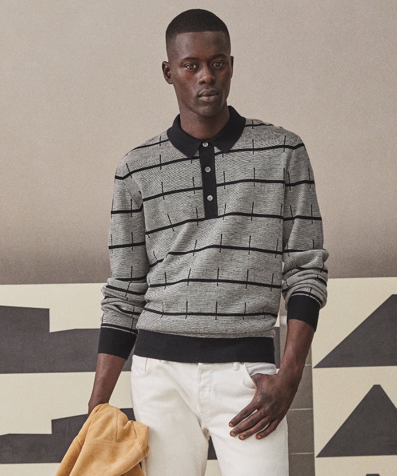 Todd Snyder Hash Line LS Sweater in Polo Black » Step Into Spring with Todd Snyder's Sweater Polo Todd Snyder Hash Line LS Sweater in Polo Black