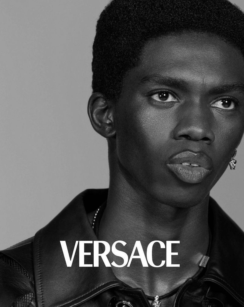 Ready for his close-up, Ottawa Kwami stars in Versace's spring-summer 2023  men's campaign.