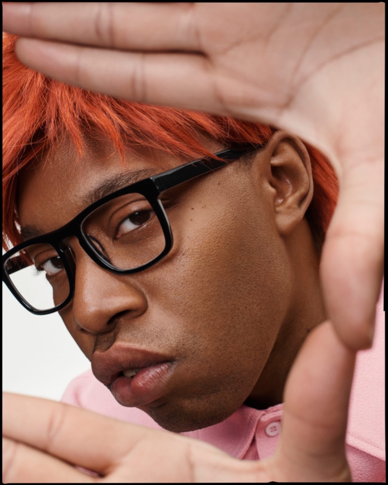 Jeremy O. Harris embraces classic glasses with a black frame. » Henry Eikenberry & Jeremy O. Harris Wear Smart Warby Parker Eyewear Jeremy O. Harris embraces classic glasses with a black frame.