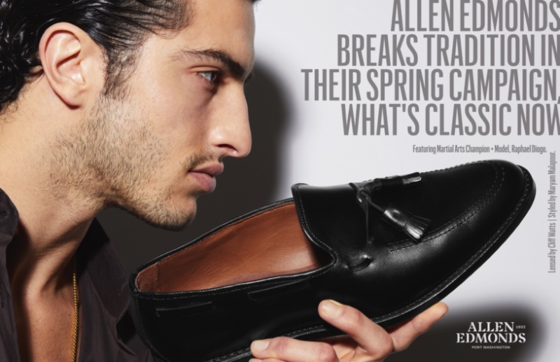 Raphael Diogo fronts Allen Edmonds' spring 2023 campaign. » Step into Style: Allen Edmonds Spring '23 Campaign Raphael Diogo fronts Allen Edmonds' spring 2023 campaign.