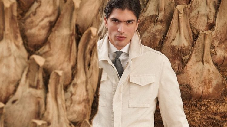 Brunello Cucinelli Men Spring 2023 Cotton Safari Jacket