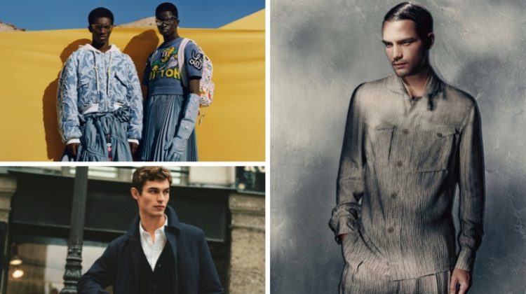 Week in Review: Feranmi Ajetomobi and Ahmadou Gueye photographed by for Louis Vuitton spring-summer 2023 campaign, Kit Butler for Mango, and Aleksandar Rusic for Giorgio Armani campaign.