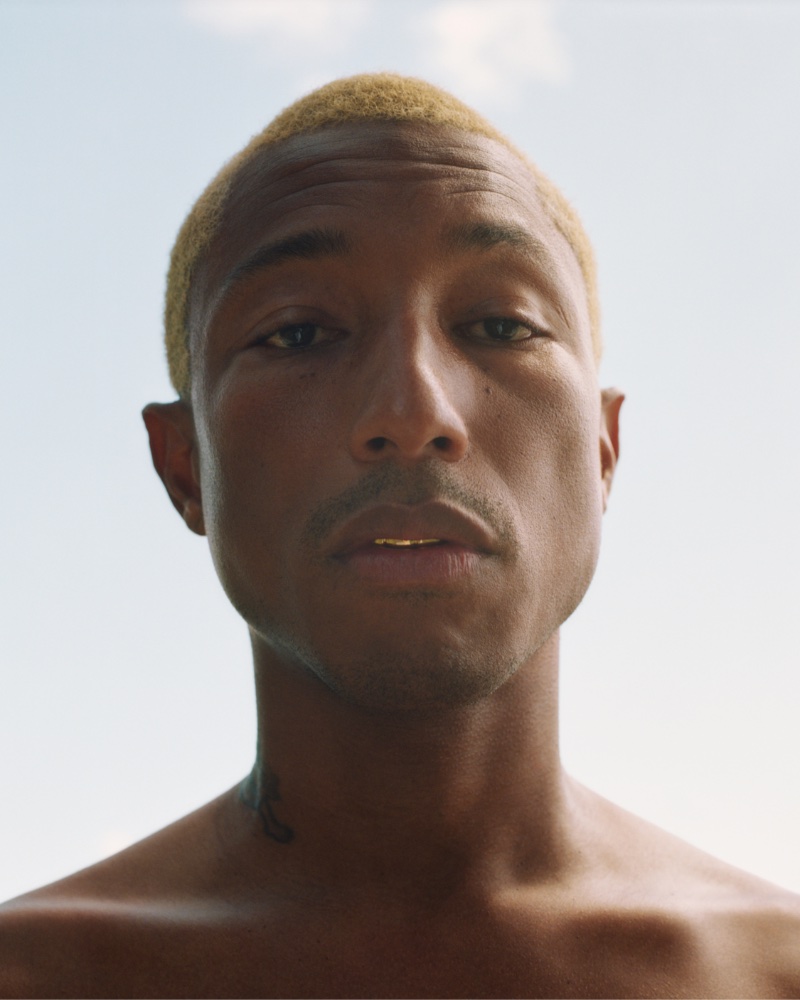 Pharrell Williams Bleached Hair Gold Grillz » Pharrell Talks Skincare Line Humanrace with LuisaViaRoma Pharrell Williams Bleached Hair Gold Grillz