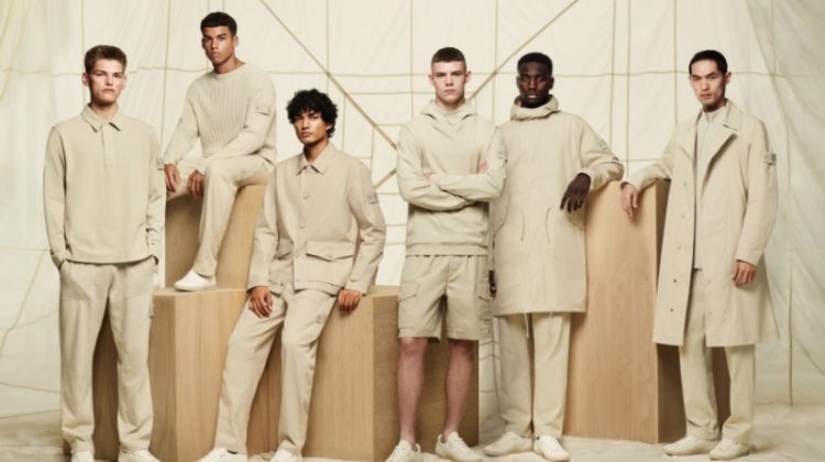 Beige colors Stone Island's neutral-toned Ghost Pieces collection for spring-summer 2023.