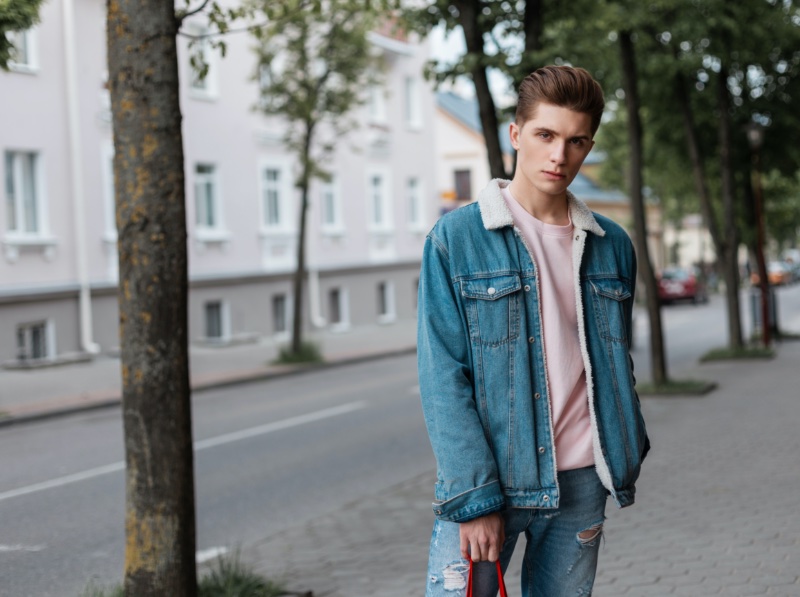 Young Man Vintage Style Denim Jacket