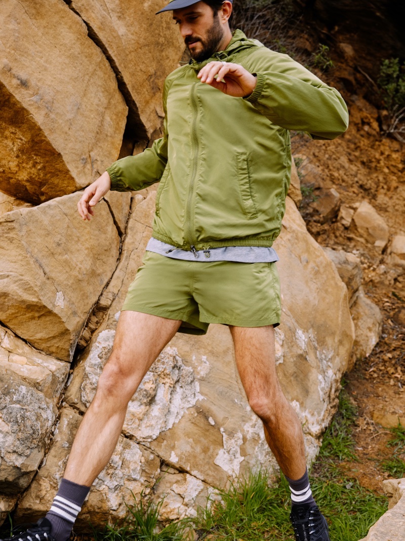 Duncan Winecoff wears an ARKET Rueben ECONYL Hooded Jacket with Caspar Straight-Leg Shell Shorts. » ARKET Arrives at Mr Porter, Inspired by Nature Duncan Winecoff wears an ARKET Rueben ECONYL Hooded Jacket with Caspar Straight-Leg Shell Shorts.