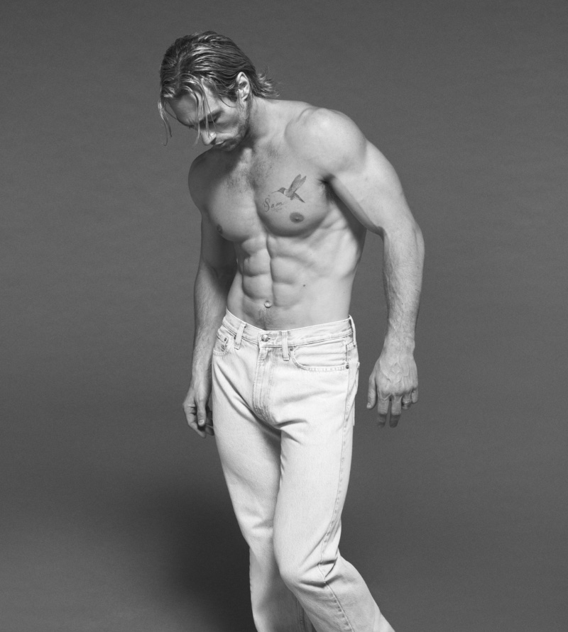 Aaron Taylor Johnson Shirtless Jeans Calvin Klein Spring 2023 Campaign