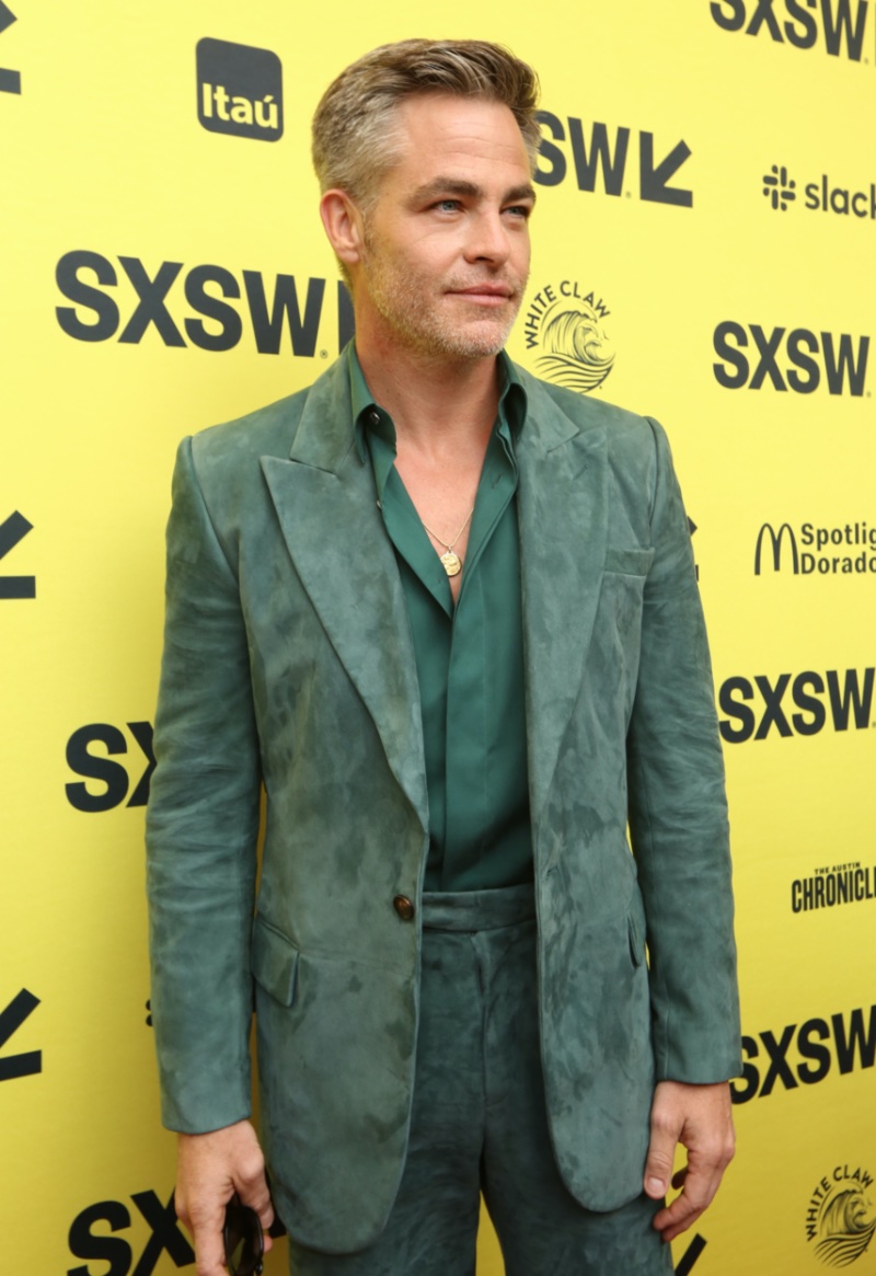 Chris Pine 2023 Green Suit Bally