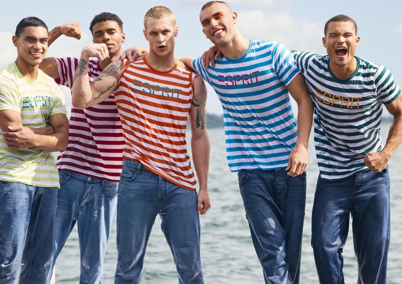 Esprit Spring Summer 2023 Campaign Men Striped TShirts