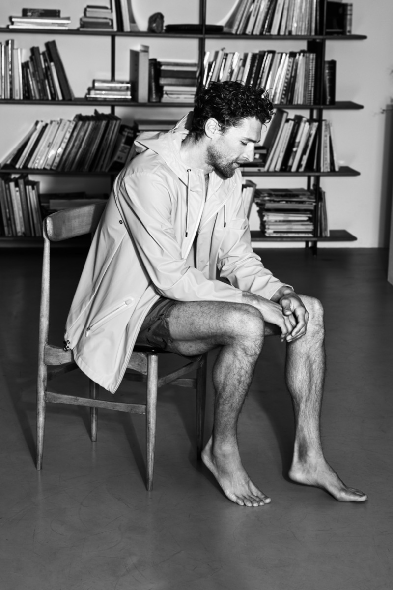 Fabrizio wears jacket Rains and swim shorts Giorgio Armani. » Free Yourself: Fabrizio Silva Charms in Carefree Style Fabrizio wears jacket Rains and swim shorts Giorgio Armani.