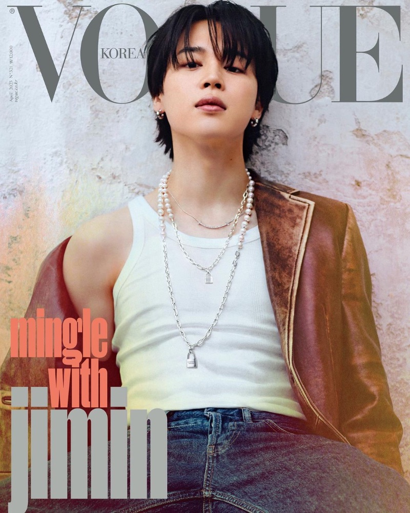 Jimin Vogue Korea 2023 Cover Miu Miu Leather Jacket » Jimin Covers Vogue Korea in Tiffany & Co. Jewelry Jimin Vogue Korea 2023 Cover Miu Miu Leather Jacket