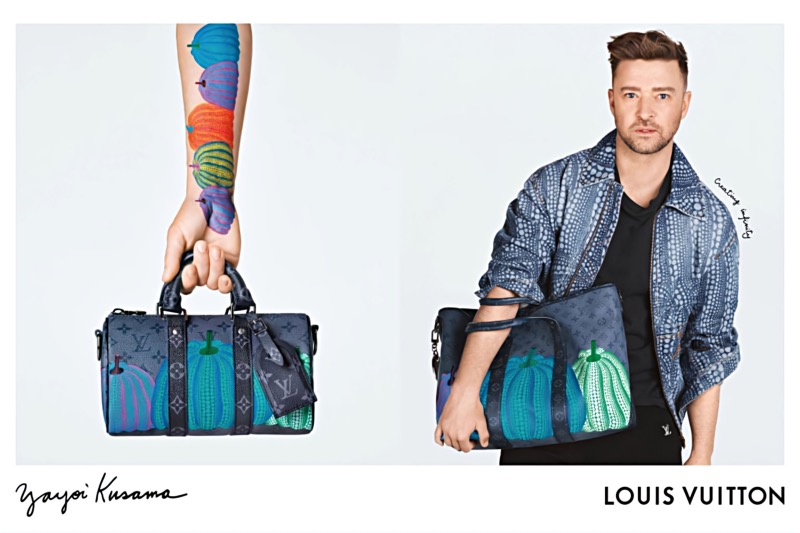 Justin Timberlake Louis Vuitton Yayoi Kusama Collection 2023 DPS Campaign » Justin Timberlake Stars in Louis Vuitton x Yayoi Kusama Ad Justin Timberlake Louis Vuitton Yayoi Kusama Collection 2023 DPS Campaign
