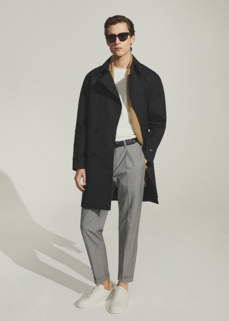 Liam Kelly Mango Man Trench Pleated Trousers Sunglasses