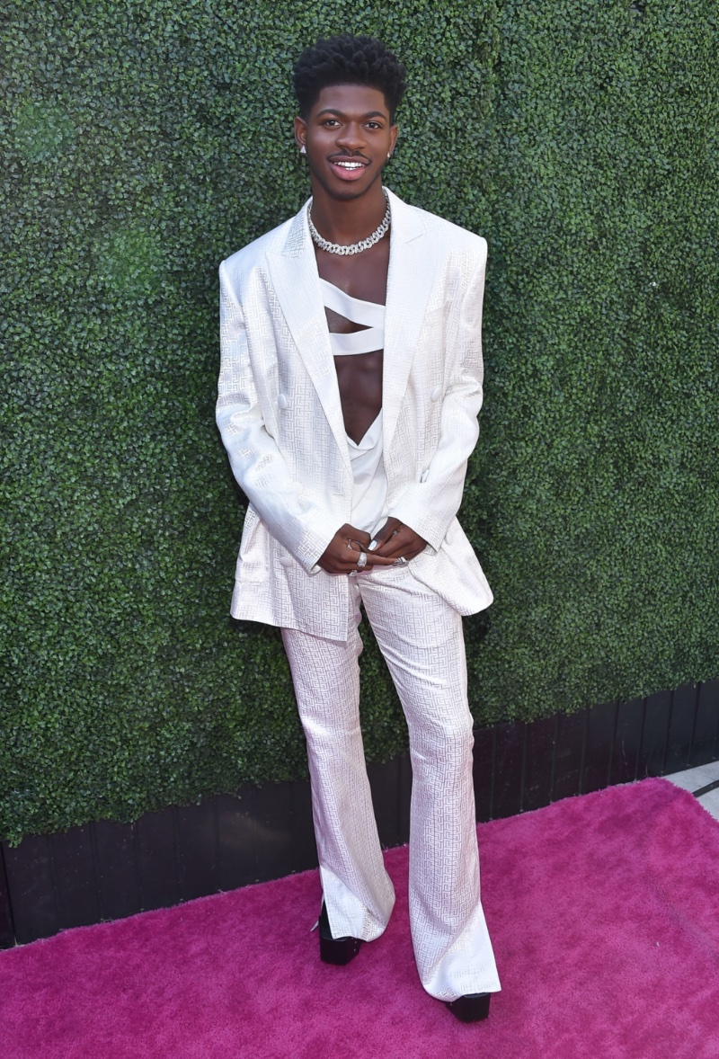 Lil Nas X Balmain White Suit Gender Bending Fashion