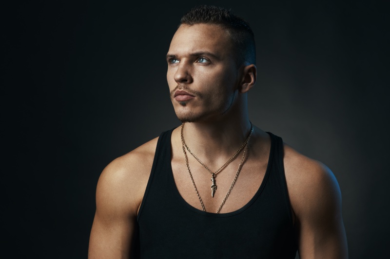 Male Model Chain Necklaces Pendant Chain Pendants