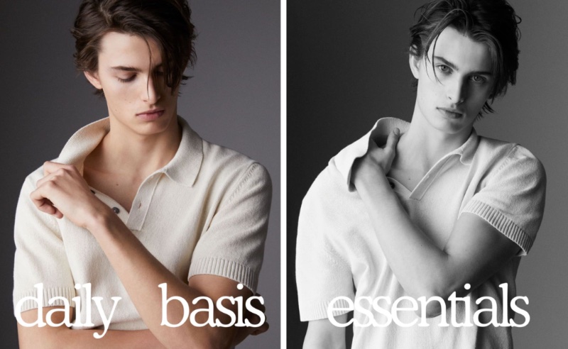 Essentials such as the polo sweater are front and center for Massimo Dutti's spring 2023 men's outing featuring Mark Vanderloo Jr. » Mark Vanderloo Jr. Dons New Spring Fashions for Massimo Dutti Essentials such as the polo sweater are front and center for Massimo Dutti's spring 2023 men's outing featuring Mark Vanderloo Jr.