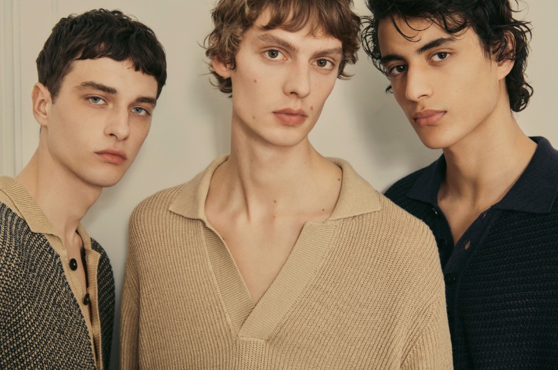 Models Viktor Krohm, Leon Dame, and Yoesry Detre come together as the faces of Massimo Dutti's spring-summer 2023 Limited Edition collection.