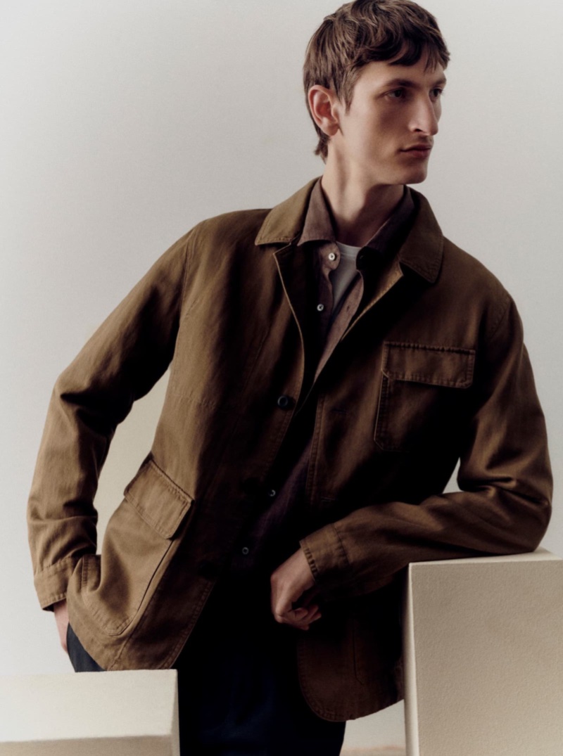 Massimo Dutti Spring 2023 Men Brown Linen Jacket Theodor Pal » Simplicity & Style: Massimo Dutti's Latest Spring Collection Massimo Dutti Spring 2023 Men Brown Linen Jacket Theodor Pal
