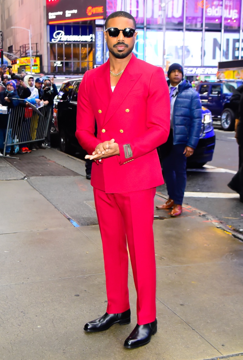 Michael B Jordan The View 2023 Gucci Double-Breasted Suit » Michael B Jordan's Fashion Showcase: From Versace to Gucci Michael B Jordan The View 2023 Gucci Double-Breasted Suit