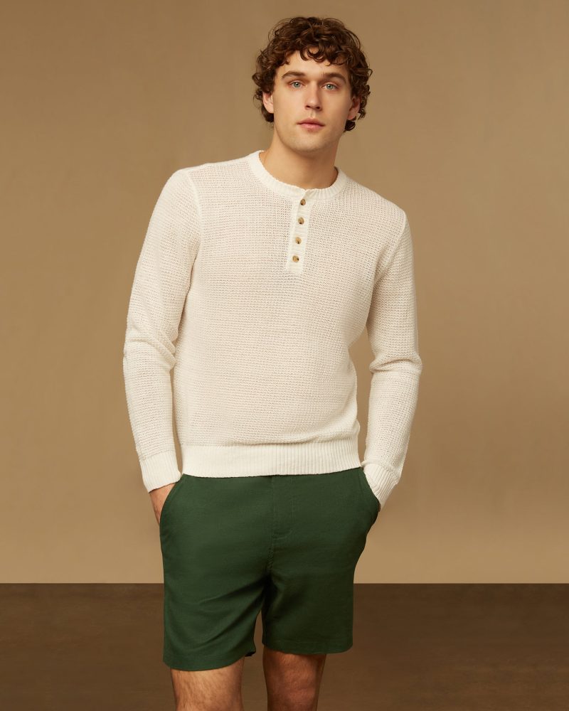 Onia Linen Henley Sweater