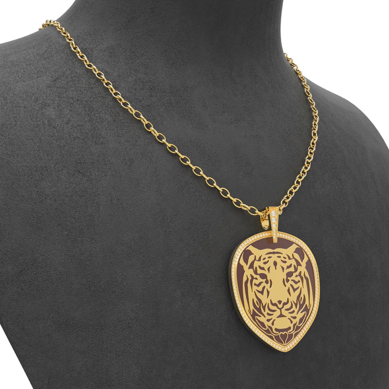 Tiger Gold Pendant Necklace