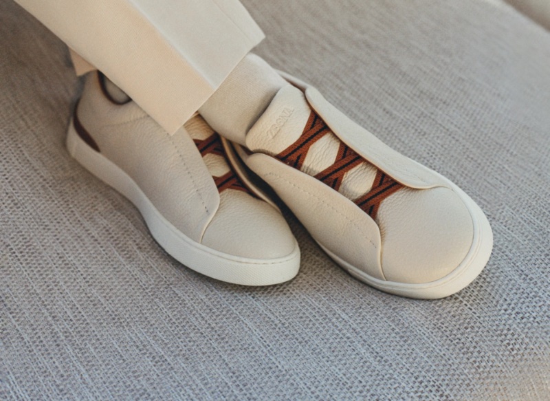 Zegna Triple Stitch Sneakers Off White