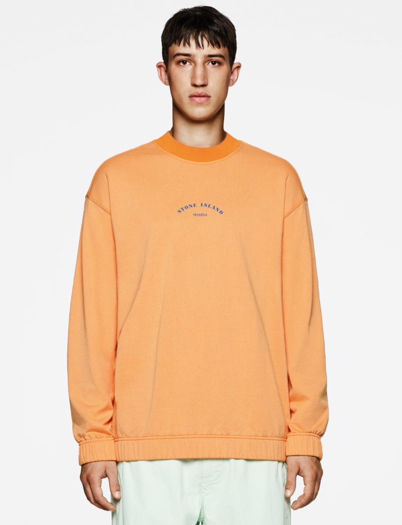 652X2 Stone Island Marina Crewneck Sweatshirt Orange