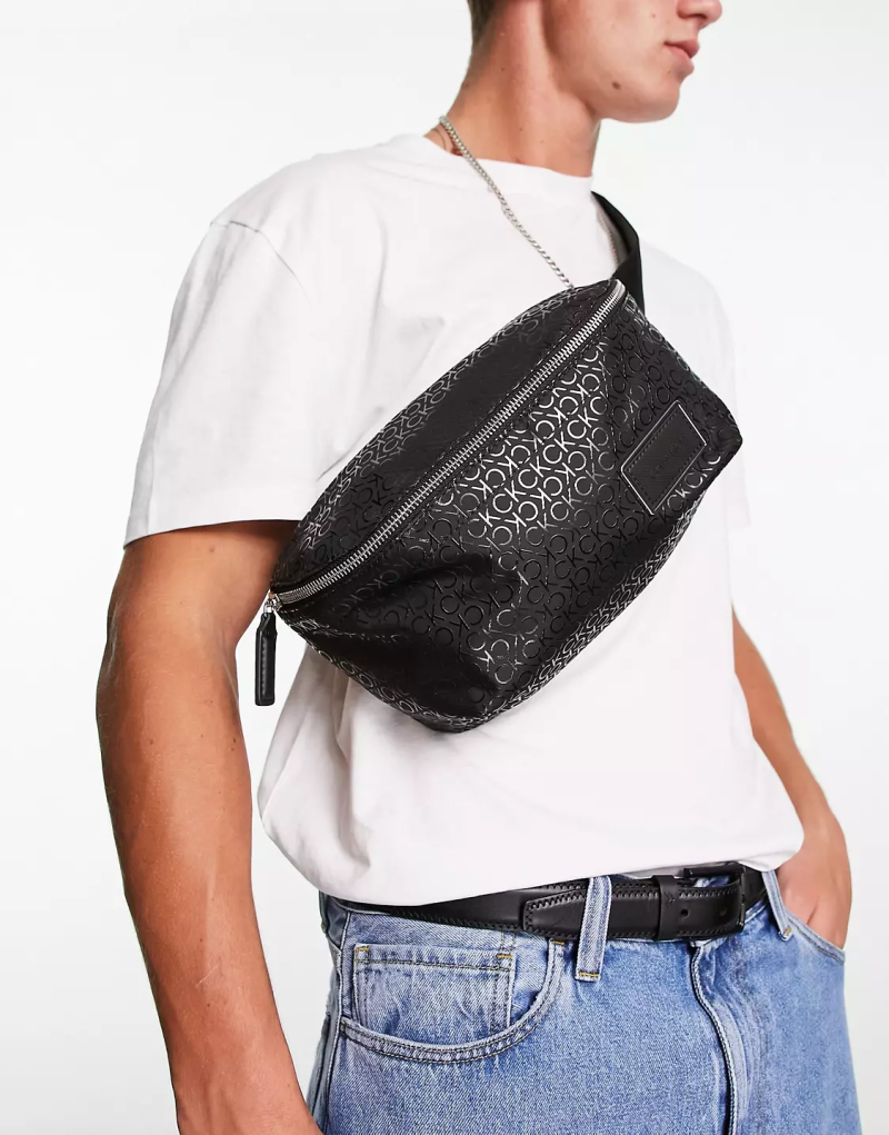 Asos Calvin Klein Elevated Mono Cross Body Bag In Black