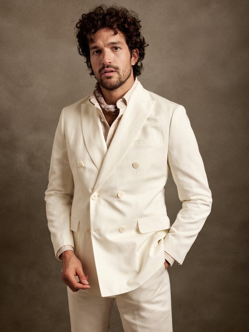 Banana Republic Roma Suit Jacket » Men's White Linen Outfit Inspiration: Summer Chic Banana Republic Roma Suit Jacket